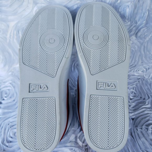 FILA Vulc 13 Men Shoes Sneakers Faux Leather White Navy Red High Top Size 8 M - Picture 9 of 9